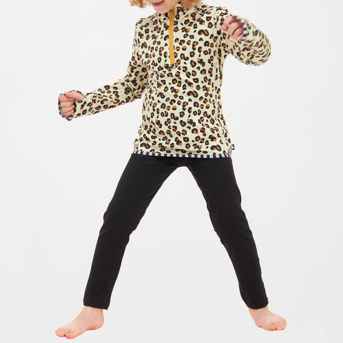 WeeDo funwear CHEETAHDO Leoprint Baselayer Top - Kids' Golden Brown/Black