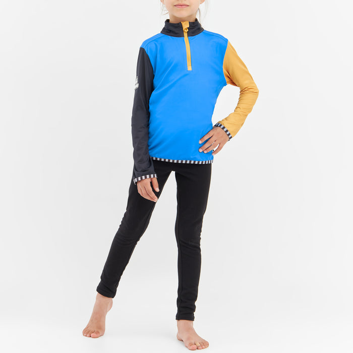 WeeDo funwear OMONDO Baselayer Top - Kids' French Blue/Golden Brown