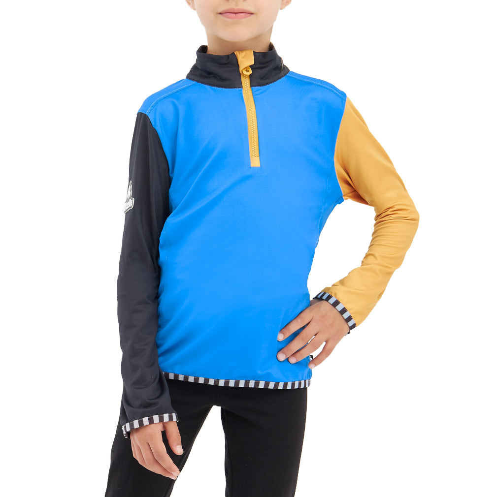 WeeDo funwear OMONDO Baselayer Top - Kids' French Blue/Golden Brown