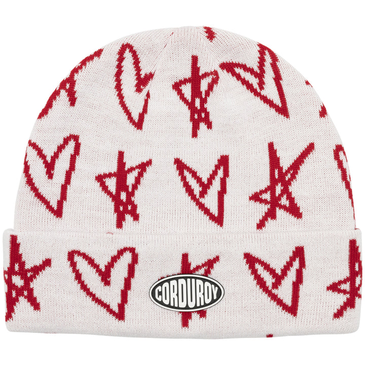 Corduroy Cupid Beanie White