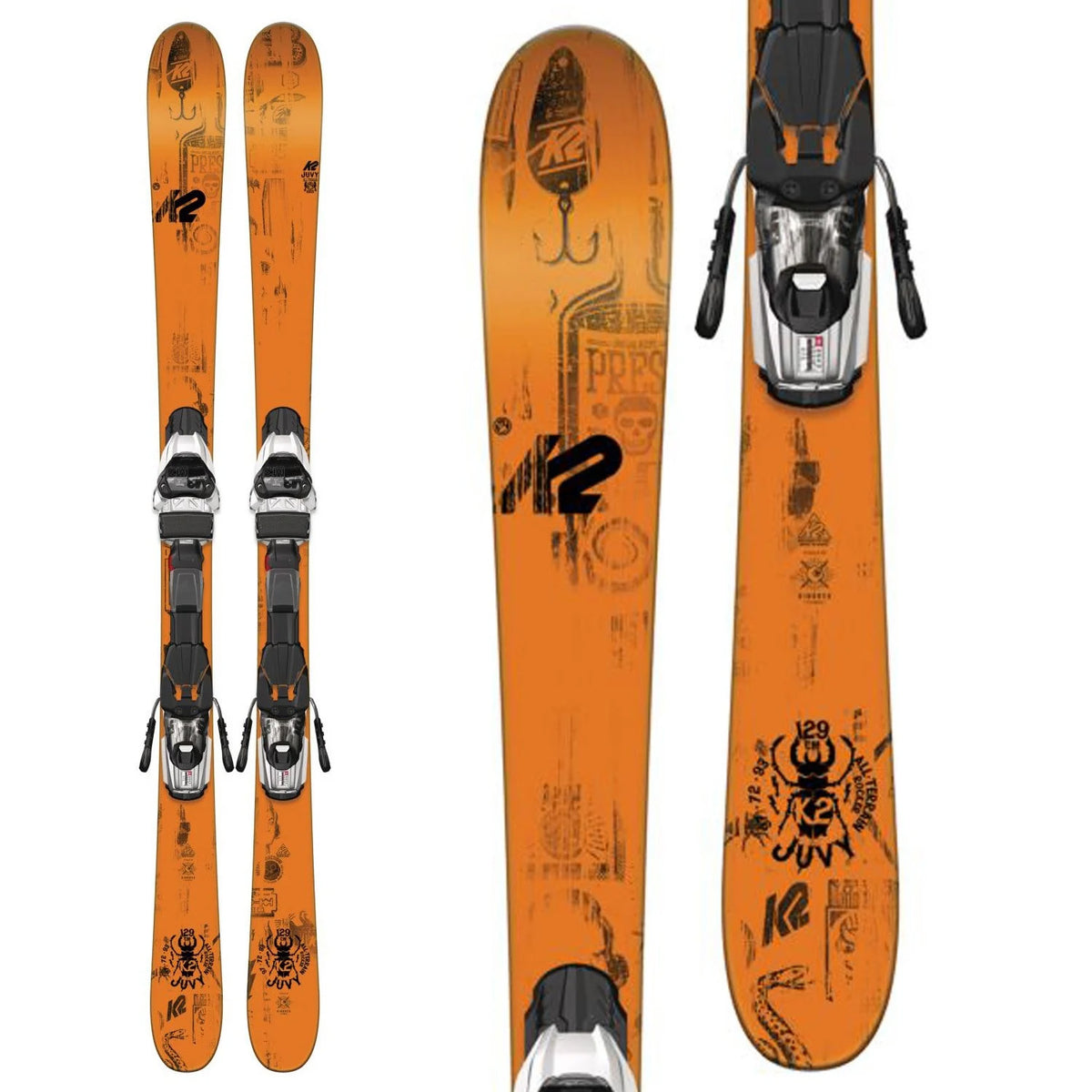 K2 Juvy Skis + Marker M 7.0 Demo Ski Bindings - Kids' 2016