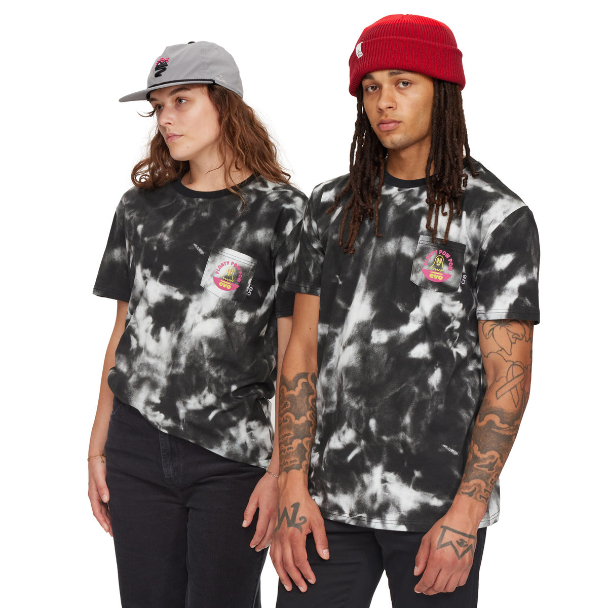 evo Ice Dye Pocket T-Shirt - Unisex Dark Ice Dye