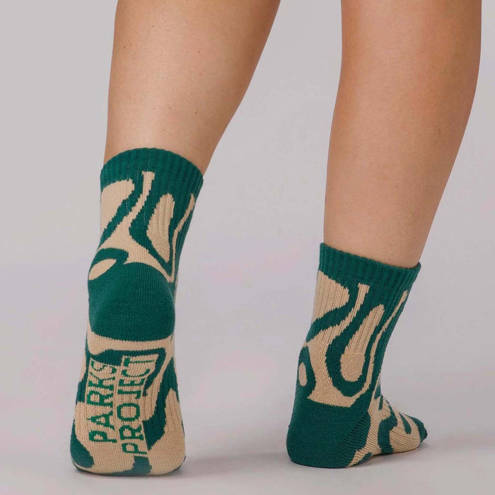 Parks Project Yellowstone Geysers Hiking Socks - Unisex Green/Natural