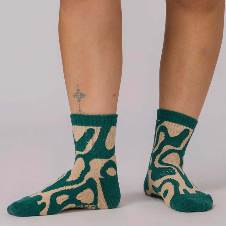 Parks Project Yellowstone Geysers Hiking Socks - Unisex Green/Natural