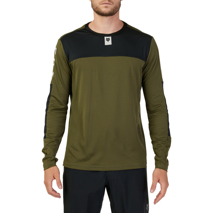 Fox Racing Defend Foxhead Long-Sleeve Jersey Olive Green