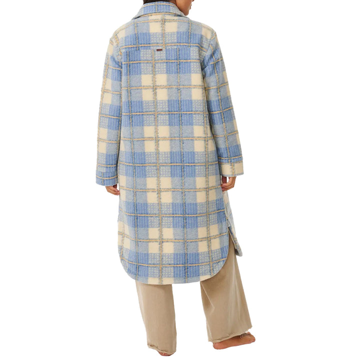 Rip Curl Long Line Check Jacket - Women's Mid Blue