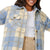 Rip Curl Long Line Check Jacket - Women's Mid Blue