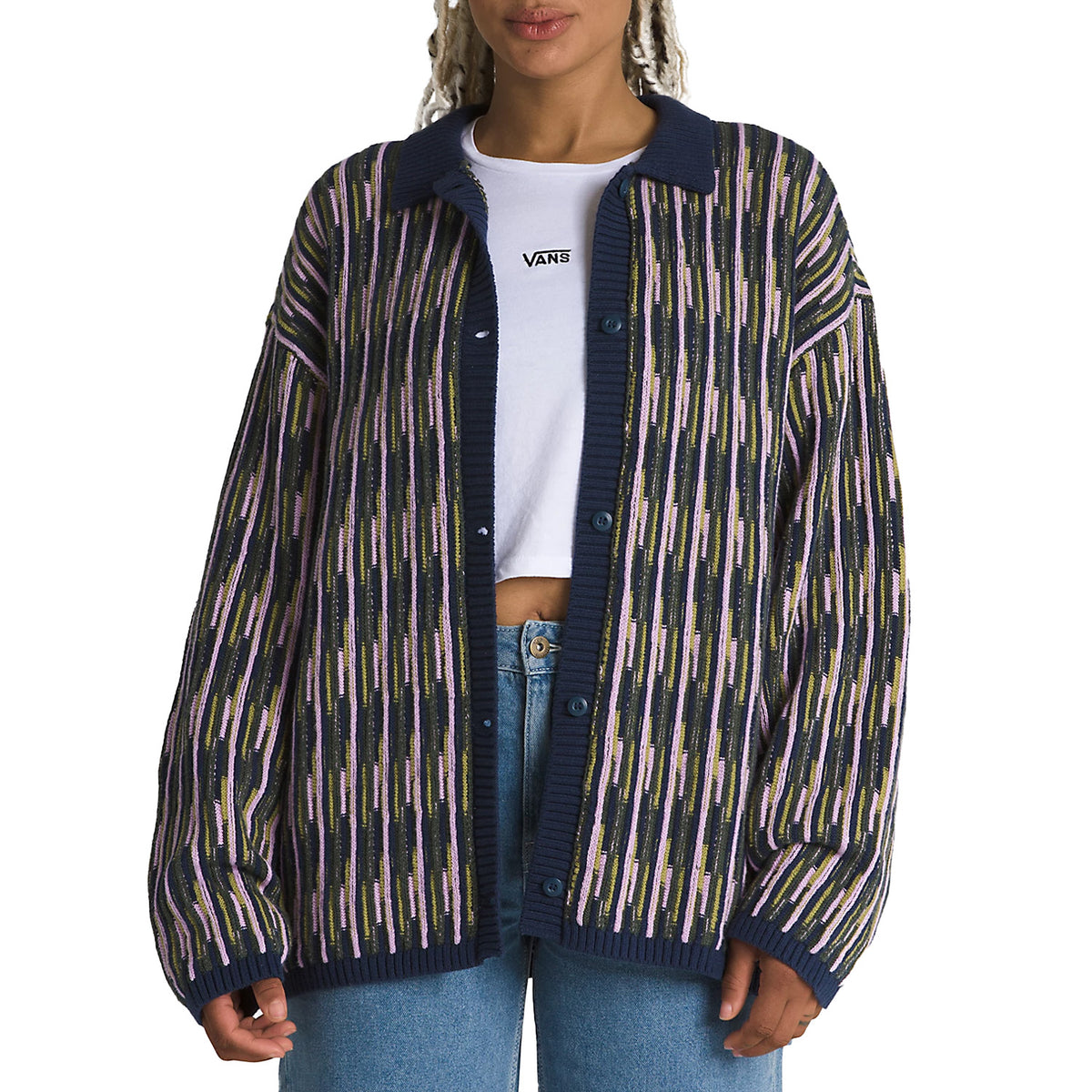 Vans Alta Chunky Knit Cardigan - Women's Dress Blues