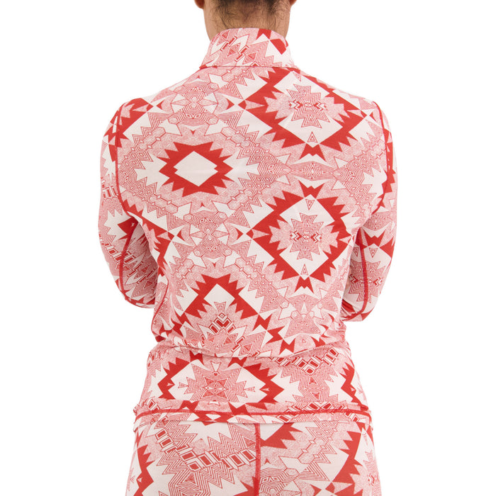 MONS ROYALE Cascade Merino Flex 200 1/4 Zip Top - Women's Retro Red Nordtek