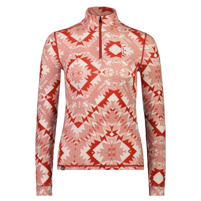 MONS ROYALE Cascade Merino Flex 200 1/4 Zip Top - Women's Retro Red Nordtek