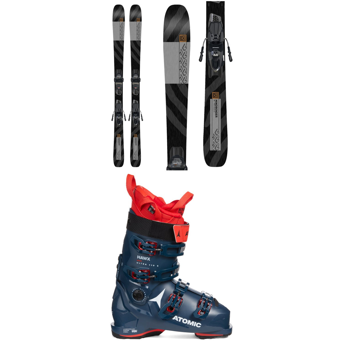 K2 Mindbender 85 Skis + Squire 10 Bindings + Atomic Hawx Ultra 110 S GW Ski Boots