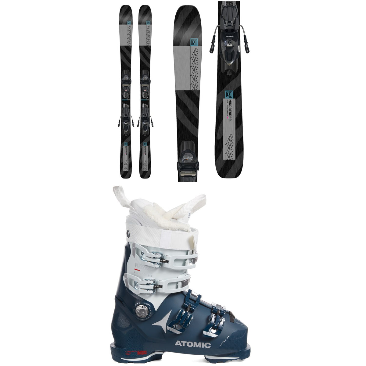 K2 Mindbender 85 Skis + Squire 10 Bindings + Atomic Hawx Prime 95 W Ski Boots - Women's