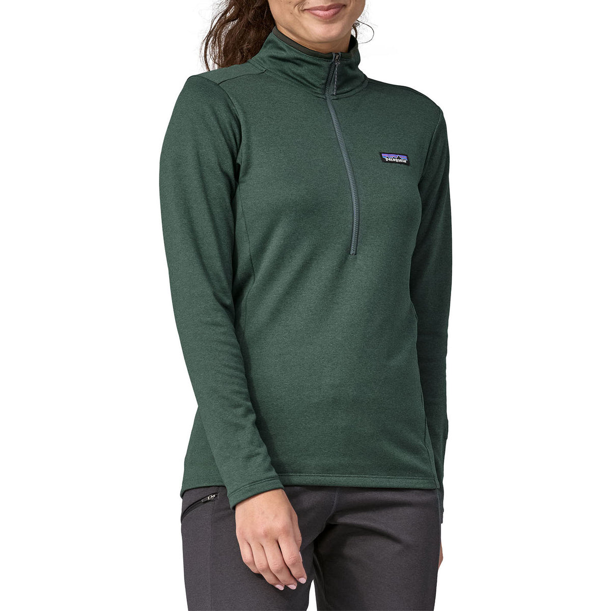 Patagonia R1 Daily Zip Neck Top - Women's Nouveau Green/Northern Green X-Dye