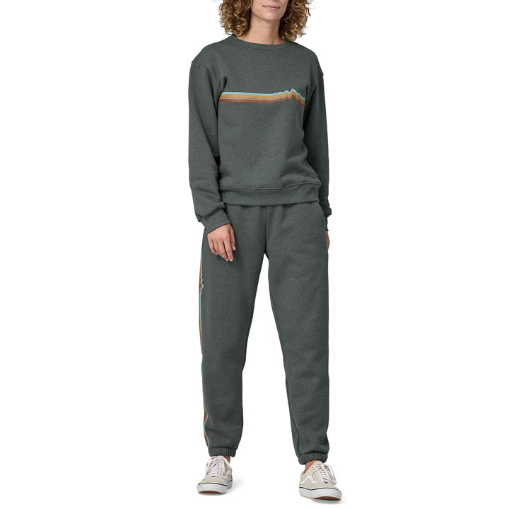 Patagonia Ridge Rise Stripe Uprisal Crew Sweater - Women's Nouveau Green