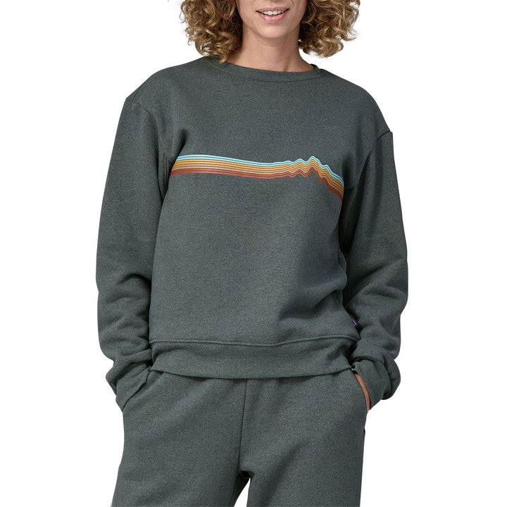 Patagonia Ridge Rise Stripe Uprisal Crew Sweater - Women's Nouveau Green