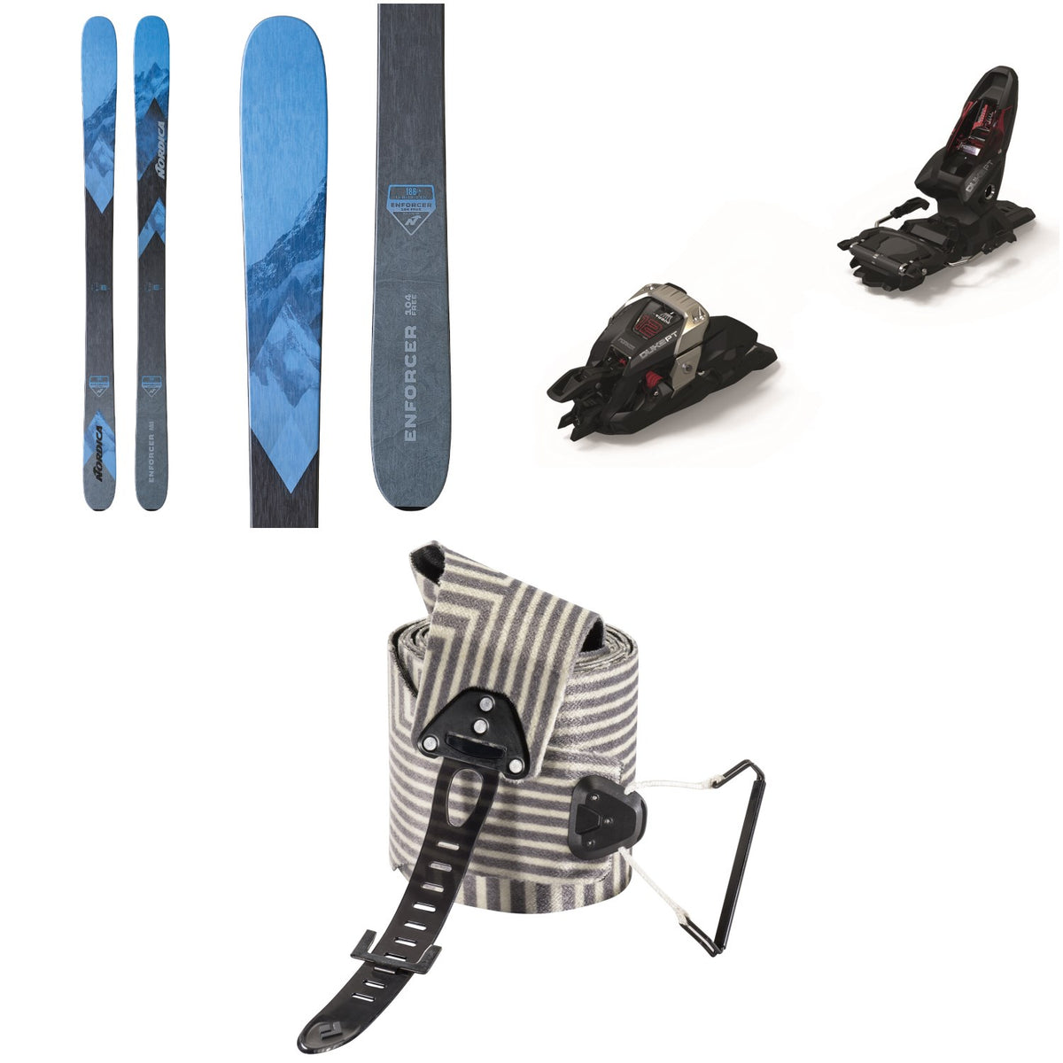 Nordica Enforcer 104 Free Skis + Marker Duke PT 12 Alpine Touring Ski Bindings + Black Diamond Ultralite Mix STS Climbing Skins