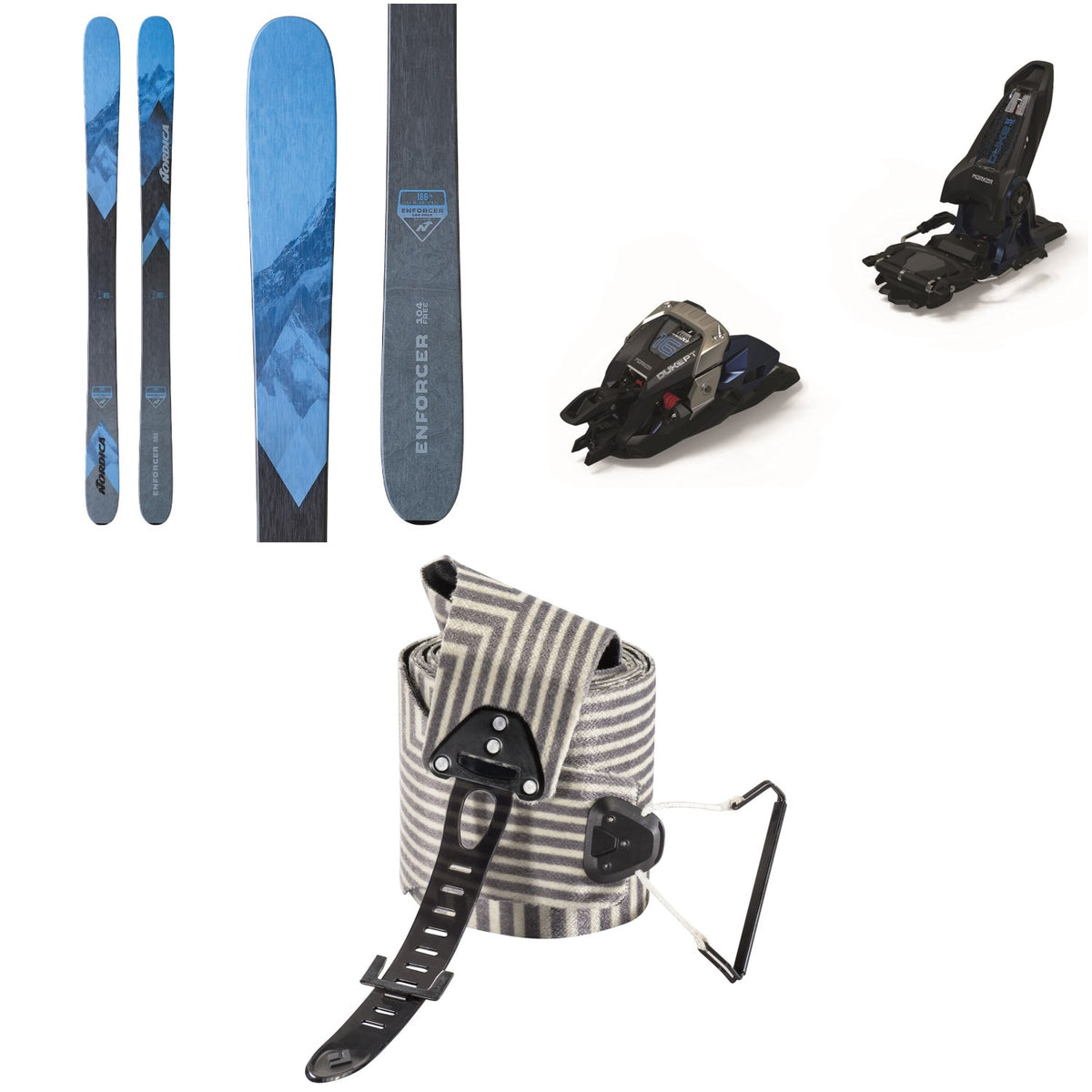 Nordica Enforcer 104 Free Skis + Marker Duke PT 16 Alpine Touring Ski Bindings  + Black Diamond Ultralite Mix STS Climbing Skins