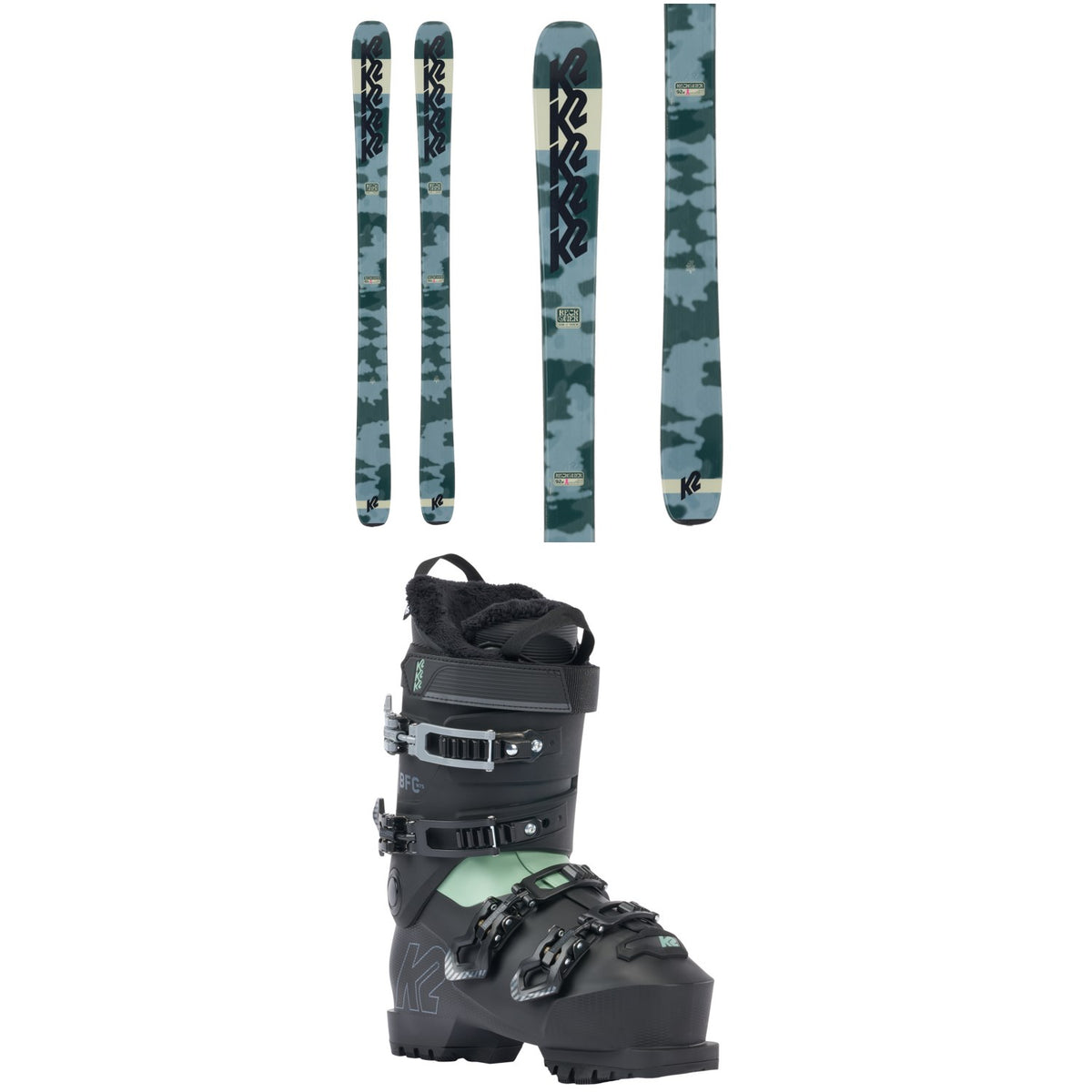 K2 Reckoner 92 W Skis - Women's + K2 BFC 75 Ski Boots - Women's 2024