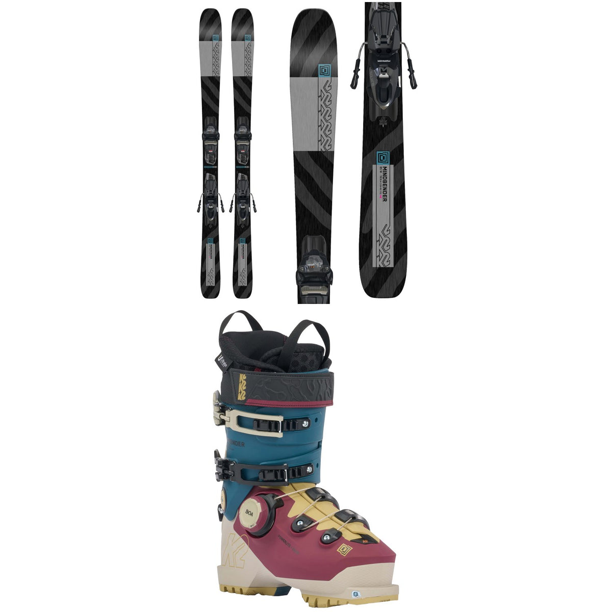 K2 Mindbender 85 Skis + Squire 10 Bindings - Women's + K2 Mindbender 95 BOA Alpine Touring Ski Boots - Women's 2024