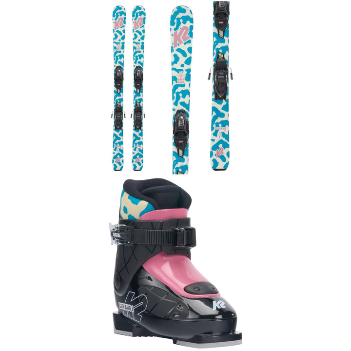 K2 Luv Bug Skis + FDT 4.5 Bindings - Kids' + K2 Luv Bug 1 Ski Boots - Kids' 2024