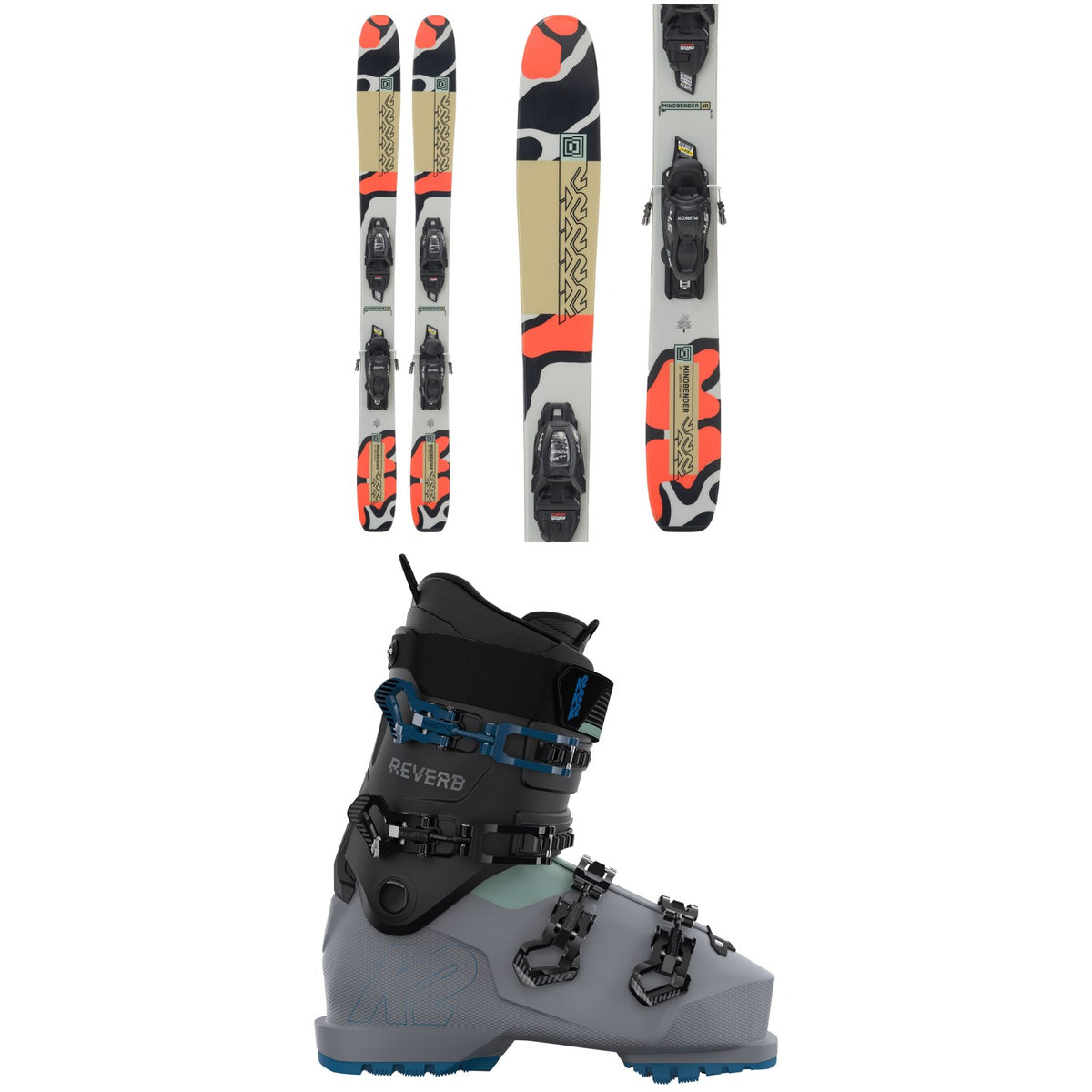 K2 Mindbender Jr Skis + FDT 7.0 Bindings - Kids' + K2 Reverb Ski Boots - Big Kids' 2024