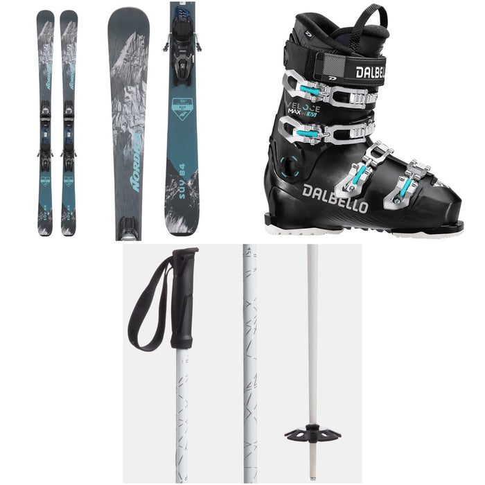Nordica SUV 84 + TP2 Compact FDT Ski Bindings + Dalbello Veloce Max 65 W Ski Boots - Women's + evo Refract Ski Poles 2024