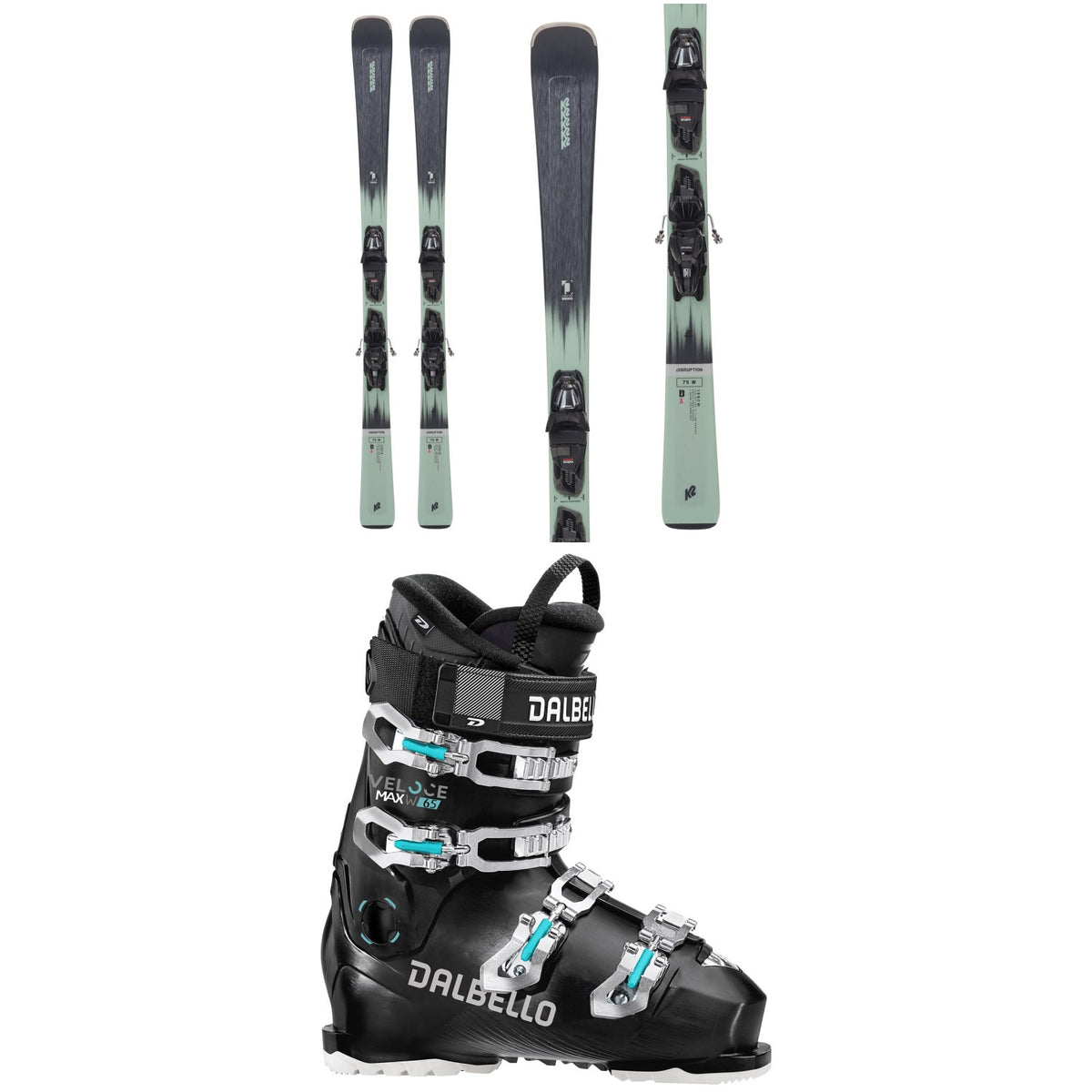 K2 Disruption 75 Skis + M2 10 Quikclik Bindings + Dalbello Veloce Max 65 W Ski Boots - Women's 2024