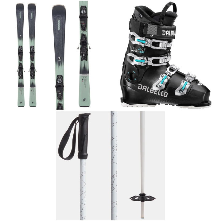 K2 Disruption 75 Skis + M2 10 Quikclik Bindings + Dalbello Veloce Max 65 W Ski Boots - Women's + evo Refract Ski Poles 2024