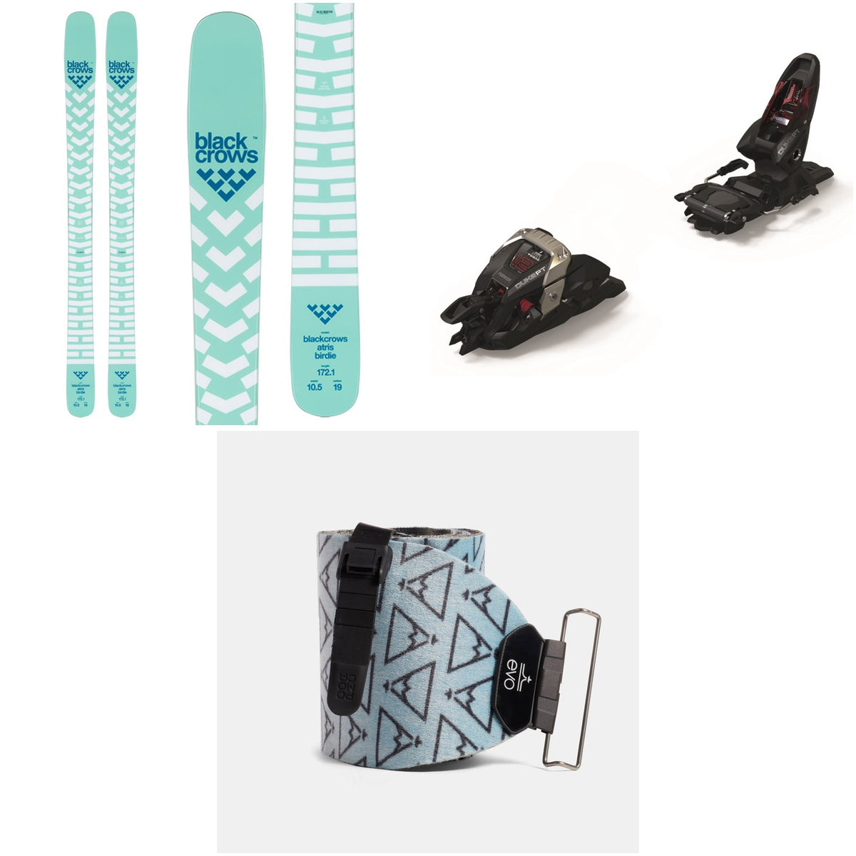 Black Crows Atris Birdie Skis - Women's + Marker Duke PT 12 Alpine Touring Ski Bindings + evo x Pomoca Pro Glide Climbing Skins