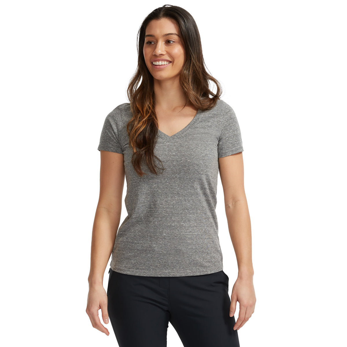 evo Triblend V-Neck T-Shirt - Women's Heather Grey