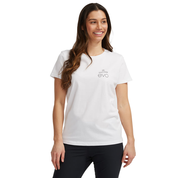 evo Square Light Logo T-Shirt - Women's White