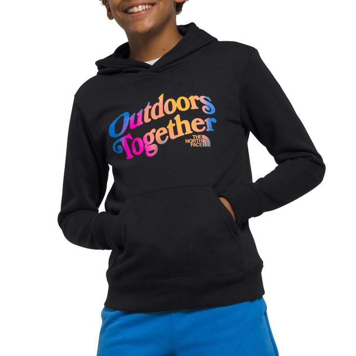 The North Face Camp Fleece Pullover Hoodie - Boys' TNF Black/Super Sonic Blue
