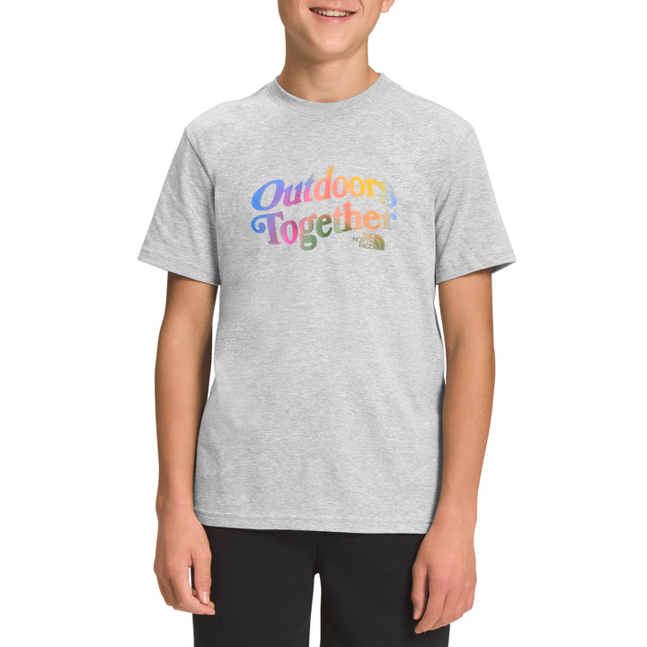 The North Face Short Sleeve Graphic Tee - Boys' TNF Light Grey Heather/Super Sonic Blue