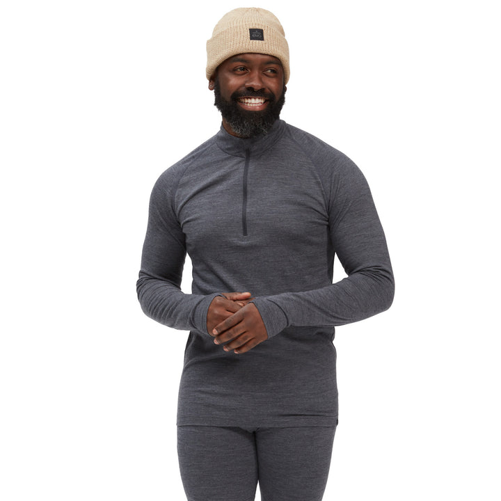 evo Ridgetop Merino Wool 1/4 Zip Top - Men's Charcoal Heather