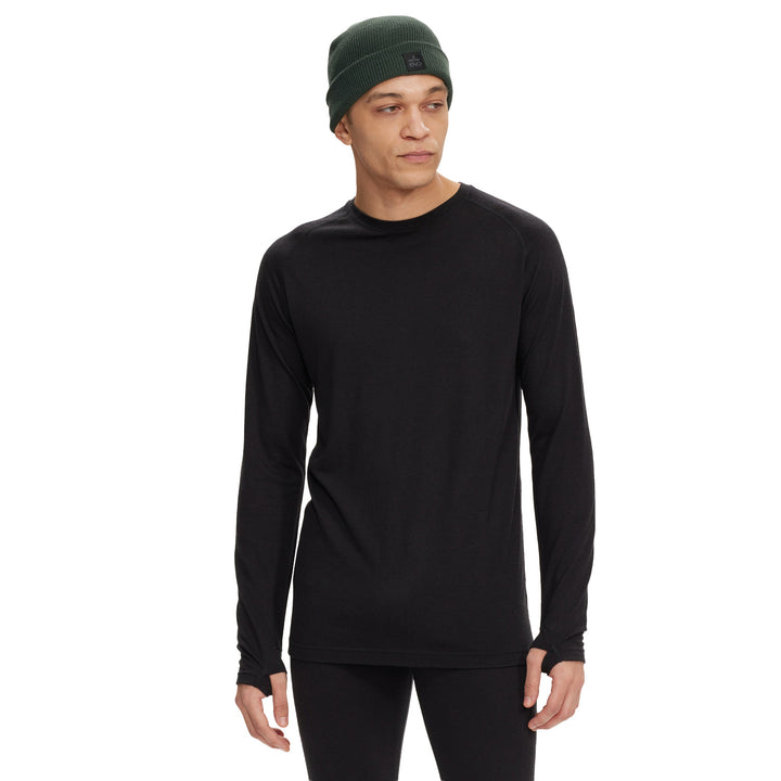 evo Ridgetop Merino Wool Midweight Crew Top Black