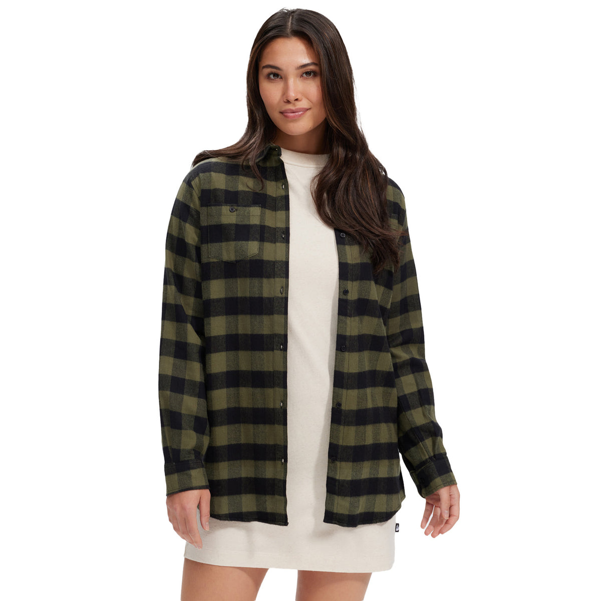evo Sound Flannel - Women's Midnight/Burnt Olive Plaid