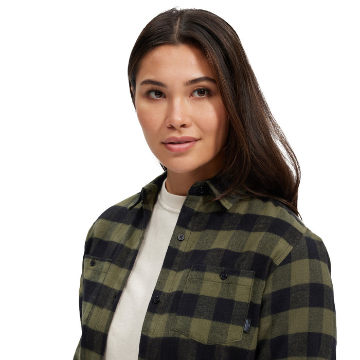 evo Sound Flannel - Women's Midnight/Burnt Olive Plaid
