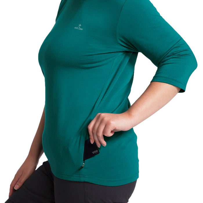 evo 3/4 Length Merino Bike Jersey - Women's Deep Jade