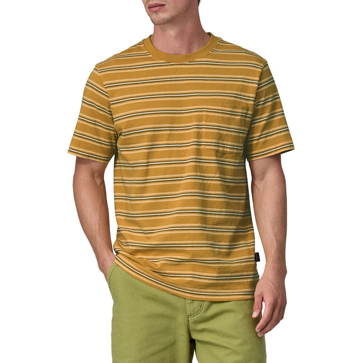 Patagonia Cotton In Conversation Midweight Pocket T-Shirt - Men's Found Stripe: Pufferfish Gold