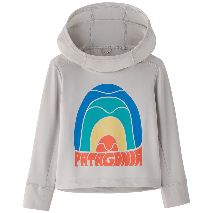 Patagonia Capilene Silkweight Hoodie - Toddlers' Rainbow Wave/Tailored Grey