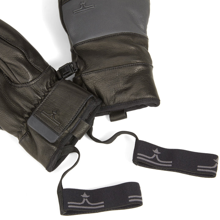 evo Pagosa Leather Gloves Black/Charcoal