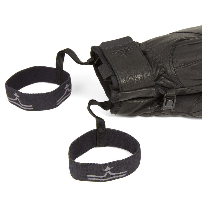 evo Pagosa Leather Mittens Black