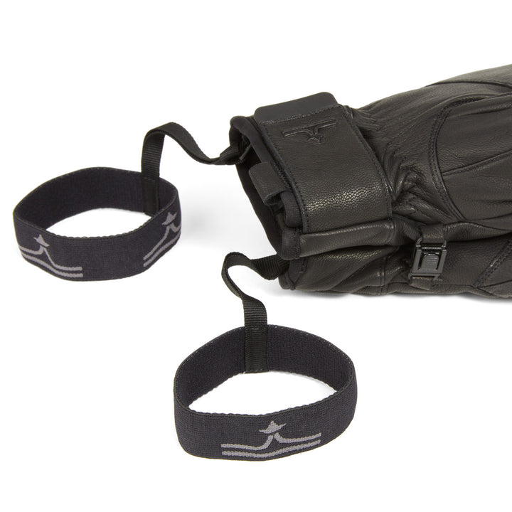 evo Pagosa Leather Mittens Black