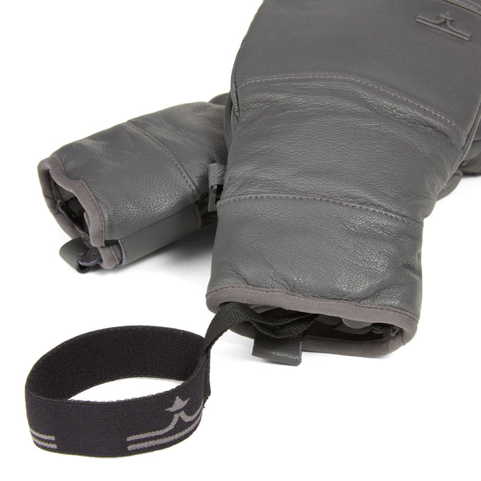 evo Pagosa Leather Mittens Charcoal