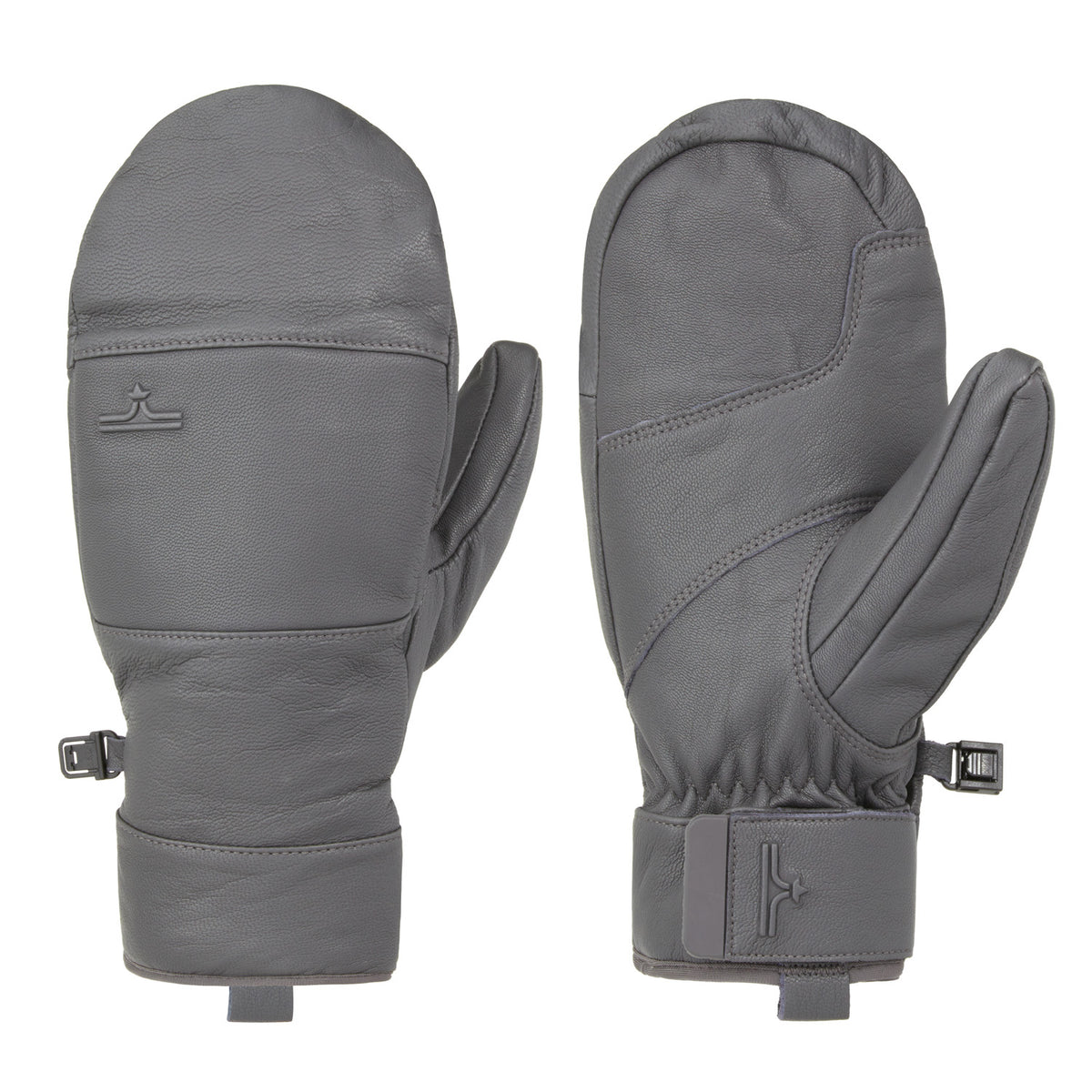evo Pagosa Leather Mittens Charcoal