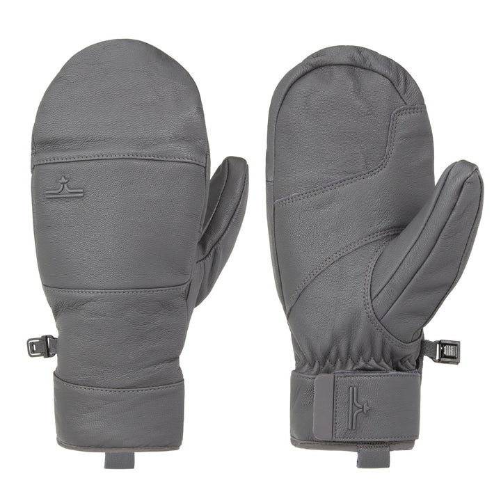 evo Pagosa Leather Mittens Charcoal