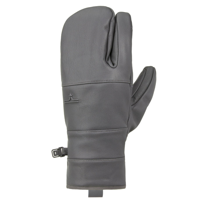 evo Pagosa Leather 3-Finger Mittens Charcoal