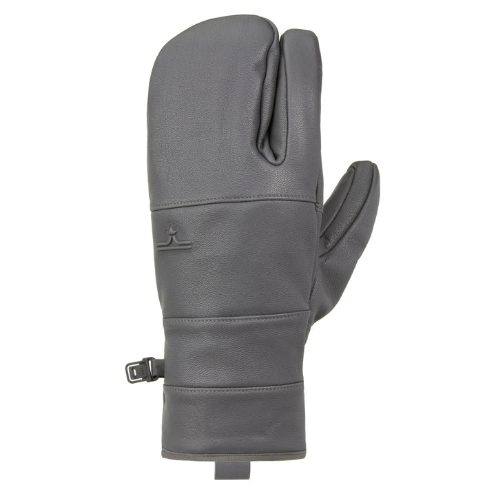 evo Pagosa Leather 3-Finger Mittens Charcoal