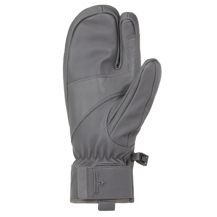 evo Pagosa Leather 3-Finger Mittens Charcoal