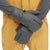 evo Pagosa Leather 3-Finger Mittens Charcoal